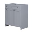 thumbnail image 3 of 30" Bathroom Vanity Without Sink, Bathroom Cabinet with 2 Soft-Closing Cabinet Doors & 2 Shelves, Round Drawer Handles, Grey, 3 of 8