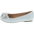 thumbnail image 2 of De Blossom Girl GIGI-1X Shimmer Bow Casual Slip On Prom Party Dress Ballet Flat Shoes, 2 of 7