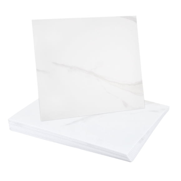 Uxcell 10Pcs Peel and Stick Marble Tiles, Waterproof Wall Panel Backsplash, 12"x12" Peel and Stick Shower Tiles for Bathroom, Classic White Design