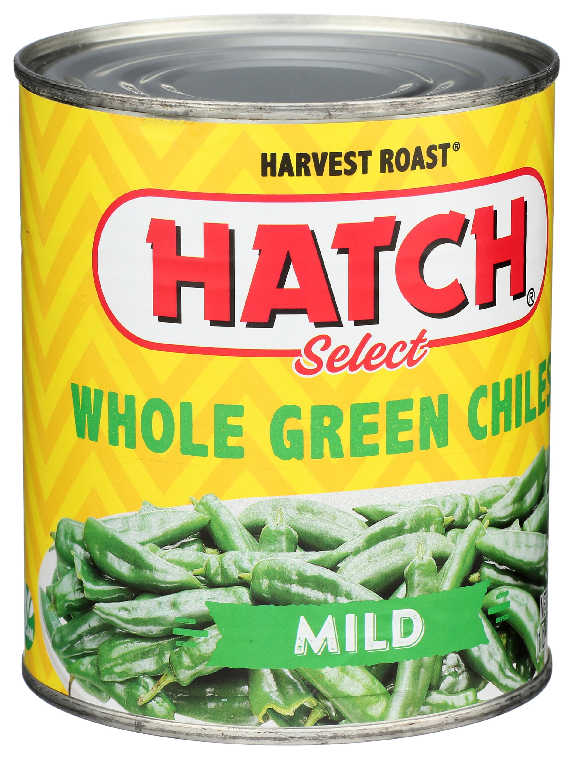 Pack of 6, Hatch Mild Whole Green Chilies, 27 oz