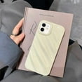 thumbnail image 3 of Cute Curly Wave Case for iPhone 11 6.1 inches, Water Ripple Pattern Phone Case Slim Shockproof Satin Glossy Cover for Girls Boys Silicone 3D Non-Slip Case -Beige, 3 of 5