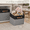 Gray Base / Black-(11x11) Leather Handles, variant on 11x11 Cube Storb Set Of 4 - Fabric Cubes
