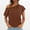 Coffee, variant on Elegant Off-Shoulder Loose T-Shirt Women’s Short Sleeve Asymmetric Neck Top Casual Slouchy Solid Color Blouse Breathable Summer Tee for Beach Travel