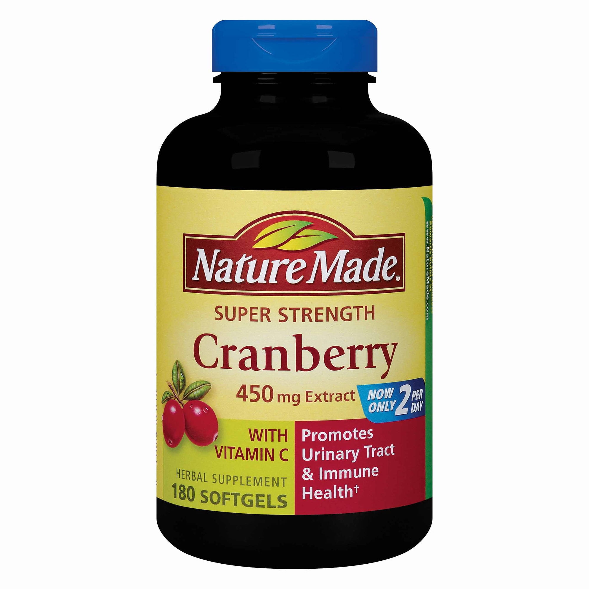 Nature Made 450mg Super Strength Cranberry with Vitamin C Softgels, 180 ct.
