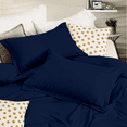 thumbnail image 3 of EGYLIN 800 Thread Count Duvet Cover set 100% Luxury Soft Egyptian Cotton with Zipper Closure 1 Pic Duvet Cover - Navy Blue , King/Cal King (94x104), 3 of 5