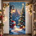 thumbnail image 4 of Festive Cows Christmas Banner Holiday Santa Hats Barn Scene for Home Party Indoor, 4 of 9