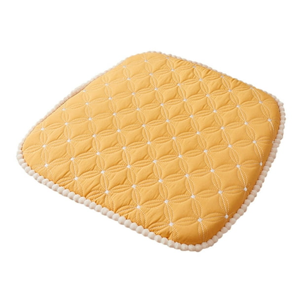 Almohadón para silla de comedor acolchado con espuma de memoria, rebote lento, color amarillo
