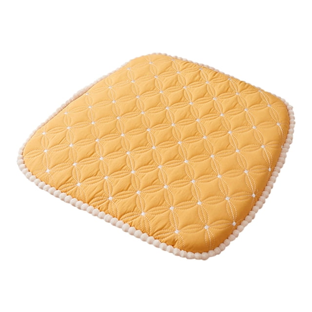 Almohadón para silla de comedor acolchado con espuma de memoria, rebote lento, color amarillo