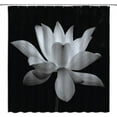 thumbnail image 2 of Lotus Shower Curtain Black White Flower Asian Elegant Blooming Floral Plant Nature Modern Art Bath Curtain with Hooks-60"W x 72"L (Pack of 1), 2 of 7