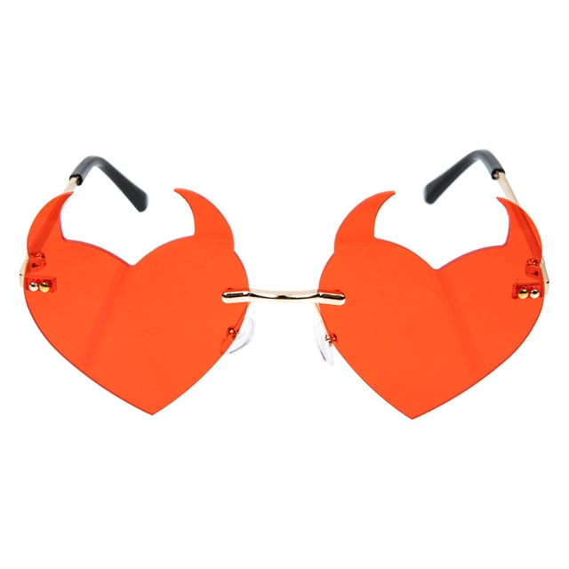 KAKOWELY 1 par de gafas de sol de moda sin montura, gafas de fiesta con forma de corazón, gafas para mujeres y hombres