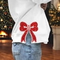 thumbnail image 4 of Chandails en Molleton de Noël pour Femmes avec Nœud Latéral Appliqué Chandail en Molleton Oversize Chandails en Molleton Col Rond Manches Longues Chandail Top Chandail en Molleton Sans Capuche pour Femmes, 4 of 5