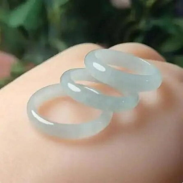 Anillo de Jade de flor flotante de hielo para hombre y mujer, joyería fina, accesorios, banda de piedra de jadeíta de Myanmar auténtica