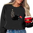 thumbnail image 1 of WEAIXIMIUNG Sweat à Capuche Rayé pour Femmes 3X Motif de Noël Mignon Col Rond Manches Longues pour Femmes Pull Décontracté de Vacances, 1 of 3