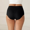 thumbnail image 4 of ManxiVoo Womens Solid Color Cotton Underwear Midrise Breathable Panties Multipack Essentials L Size Black, 4 of 8