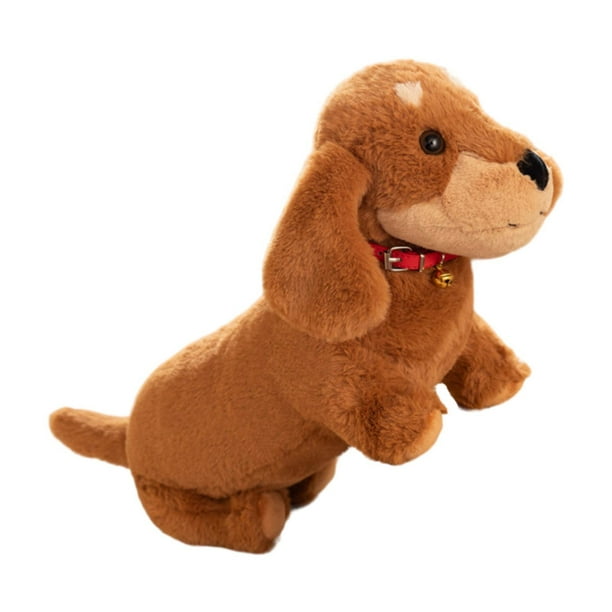 Peluche de perro de peluche suave, coleccionable, 30 cm, para decoración del hogar, cómodo cachorro Marrón