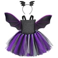 thumbnail image 2 of Halloween Girl Dress Mesh Color Block Skirt Headband Party Outfit Princess Dress Girls Size 5-6T, 2 of 4