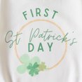thumbnail image 6 of Coerni Baby Boy Girl My First St Patricks Day Outfit Long Sleeve Bubble Romper Sweatshirt Cloverss Print 1 Piece Bodysuit, 6 of 6