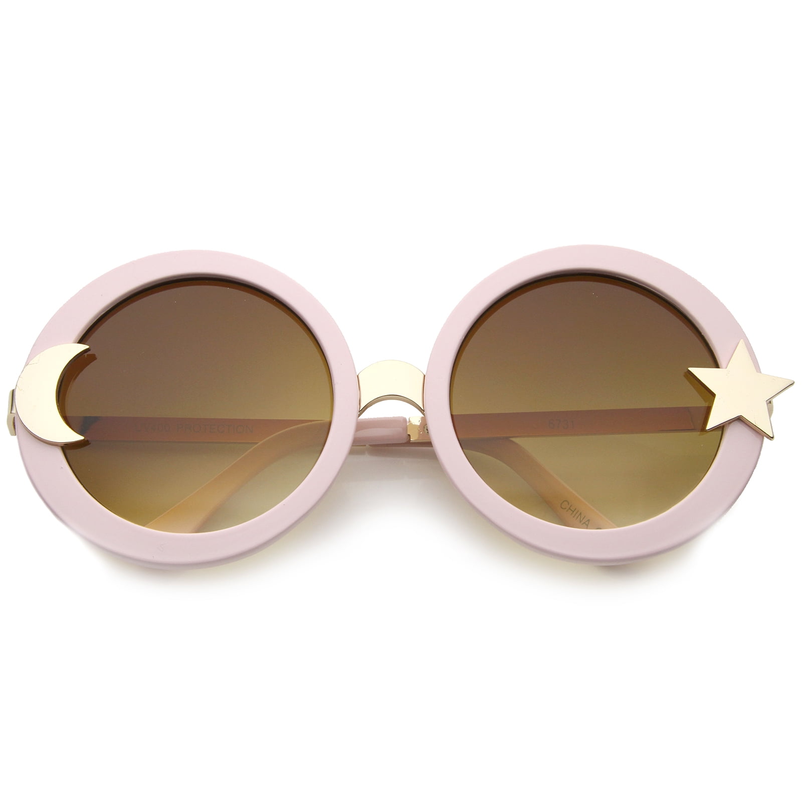 Strawberry Moon Square Pink Acetate & Gold-Plated Steel Sunglasses