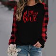 thumbnail image 2 of CEHVOM Blouse Mode Femme Ample Imprimée Manches Longues Col Rond Pull Décontracté Tops Blouses Liquidation, 2 of 5