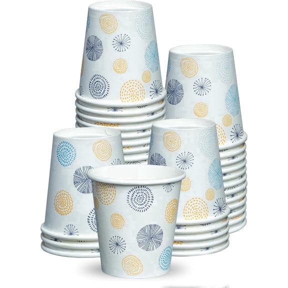 GUSTO 3 oz Disposable Bathroom Cups Mini Paper Cups for Mouthwash, 100-Pack