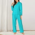thumbnail image 2 of Sikiie Aqua Women's Long-Sleeve Shirt and Full-Length Bottom Pajama Set (s-xxl)-XX-Large, 2 of 7