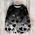 thumbnail image 2 of Nokdvo Women's Sweatshirt Fashion 2025 Valentines Love Heart Print Graphic Crewneck Pullover Top Fall Winter Casual Knit Loose Fit Workout Shirts,Black 2XL, 2 of 4