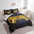 thumbnail image 3 of Homewish Gradient Yellow Gamepads Boy 7-Piece Bedding Comforter Set,Video Game King Bedding Sets,Geometric Hexagon Honeycomb Ultra Soft Bed Sheets,Breathable Home Decor,Reversible, 3 of 8