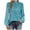 Blue, variant on Womens Dressy Casual Blouses Long Sleeve Crew Neck Pleated T-shirts Fashion Color Block Tunic Tops