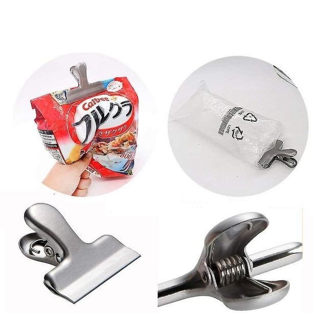 10 clips para bolsas, clips Bulldog pequeños de acero inoxidable de 1,5 ', firmeza y duradero, ideal para un agarre hermético en bolsas de café y alimentos, bolsas de refrigerios,