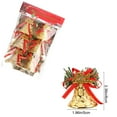 thumbnail image 4 of 6PCS Christmas Bells Ornaments – Hanging Plastic Decorations for Tree, Door, Wall – Yellow Festive Bell Set with Santa Claus Design for Holiday Party & Gift Use, 4 of 6