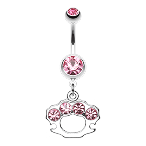 Sparkling Brass Knuckle Belly Button Ring