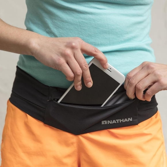Cinturón para Correr Nathan Negro con Cremalleras para Hombres y Mujeres