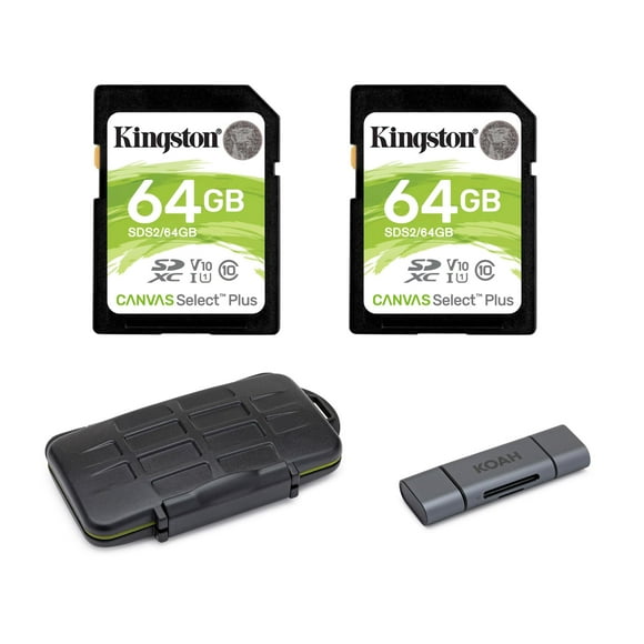 Kit de Memoria Flash KODAK Kingston 64GB SDHC con Estuche y Lector