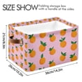 thumbnail image 4 of Yayeee Canvas Storage Basket with Handles for Shelves Fabric Bins Closet Organizer, Cartoon Oranges, 4 of 8