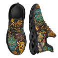 thumbnail image 1 of Zapatos planos con estampado de calaveras góticas y flores para mujer, zapatillas ligeras con plataforma y cordones, cómodas, 1 of 6