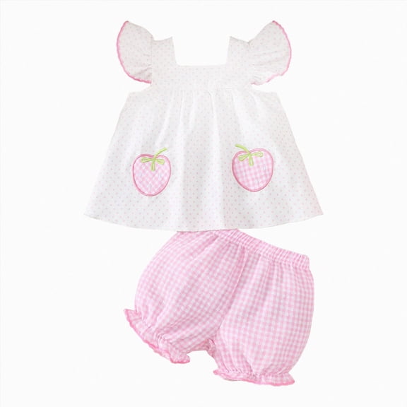 NIEWTR Baby Girl Summer Clothes 2Pcs Sleeveless Pajamas Toddler Children Soft Tee & Elastic Waist Shorts Sleepwear Set 0-3 6 9 12 18 24 Months(A-White,18-24 Months)