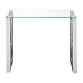 thumbnail image 3 of Contemporary Stainless Steel and Glass ConsoleDesk Silver, 3 of 8