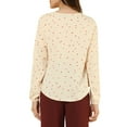 thumbnail image 3 of Unique Bargains Women's Ruffle Neck Long Sleeve Polka Dots Blouse Shirts, 3 of 5