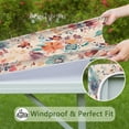 thumbnail image 6 of Pioneer Flower Floral Print Pattern Square Fitted Tablecloth with Elastic Edge,Square Table Cover,Washable Elastic Table Cover for Home Kitchen Party Decor 34"x34", 6 of 6