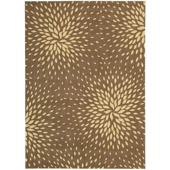 Nourison  Capri Wool Area Rug Mocha 7'9" x 10'10" Latex Free 7' x 9' Indoor Gold