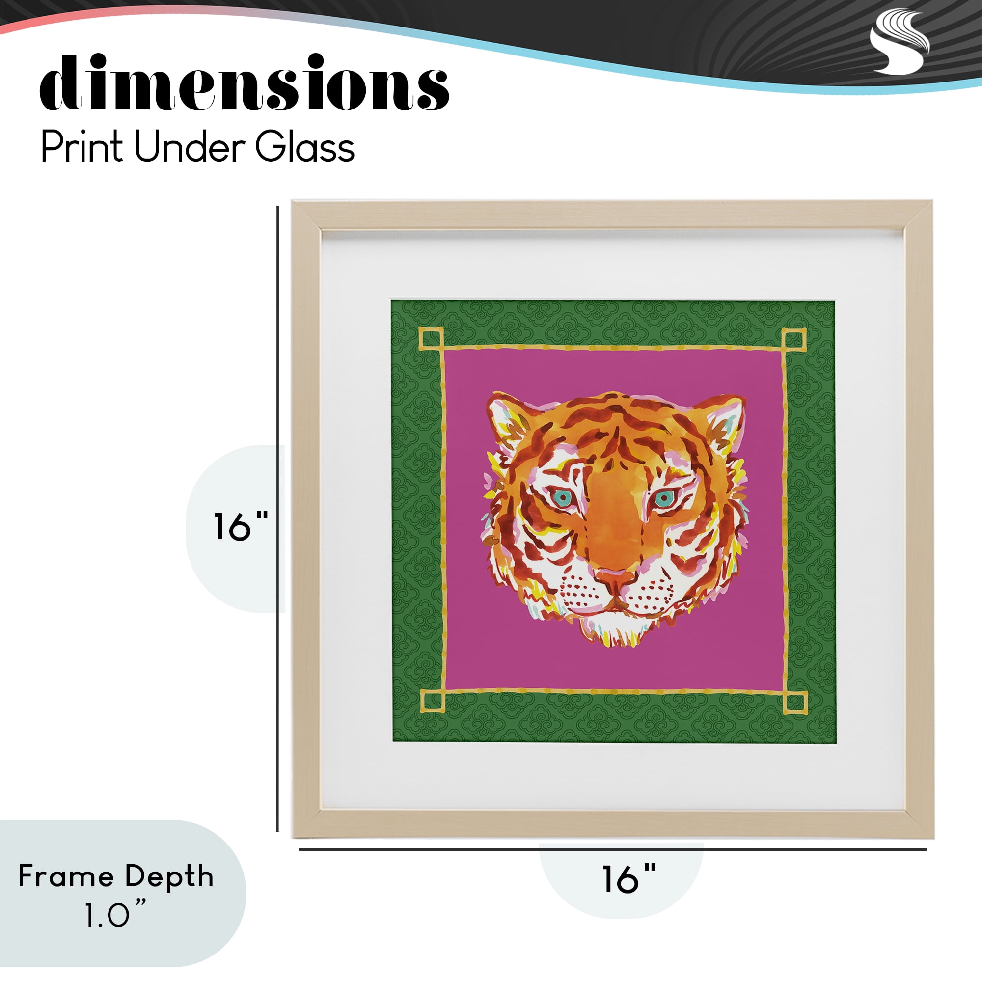 Stupell Industries Bordered Exotic Tiger Portrait Birch Framed Print Under Glass, design by Karolina Sato