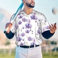 thumbnail image 5 of Lsque Orchids Flowers Pattern Mens Polo Golf Shirts Funny Graphics Shorts Sleeve Button Shirts Baseball T-shirt-Medium, 5 of 7