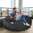 thumbnail image 2 of SHANNA 5.9FT Velvet Fluffy Bean Bag Cover Washable Bean Bag Chair Cover Organizing Plush Toys for Bedroom and Children's room（Dark Grey）, 2 of 8