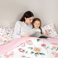 thumbnail image 4 of Erosebridal Cute Ballet Girl Full Size Comforter Sets, Pink Bow Flower Bedding Sets, Pink Reversible 3-Piece, 1 Comforter and 2 Pillowcases, 4 of 6