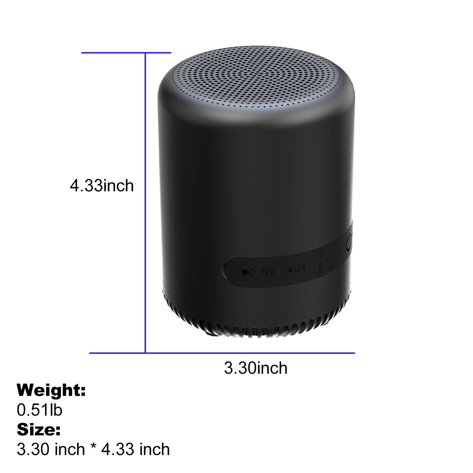 Jierben Bluetooth Speaker with Deep Bass, Waterproof Shower Speaker, Bluetooth 5.3 16W 5H Playtime, AUX-in/TF Card, Colorful RGB Lighting