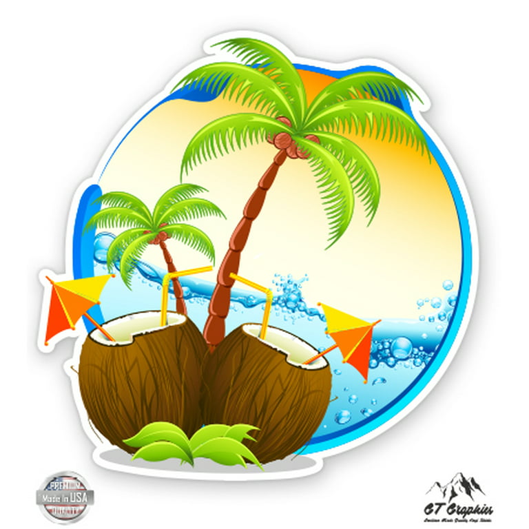 Tropical Coconut Palm Tree Sticker
