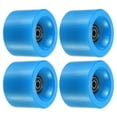 thumbnail image 1 of Uxcell 70mm 78A avec Roues de Croisière Souples Noires ABEC-9, Roues de Rue, Planche à Roulettes PU, Bleu 4 Pack, 1 of 5