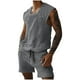 thumbnail image 1 of Conjunto Corto de Hombres 2 Piezas Trajes de Moda Casual Sólido Gira-Abajo Cuello Blusa Y Pantalones Traje, Poliéster, 1 of 6
