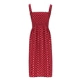 thumbnail image 2 of Ovbmpzd Womens Summer Dress Midi Sleeveless Polka Dot Red Dress Knee Length Dresses Elegant Dresses for Women Formal 0, 2 of 7