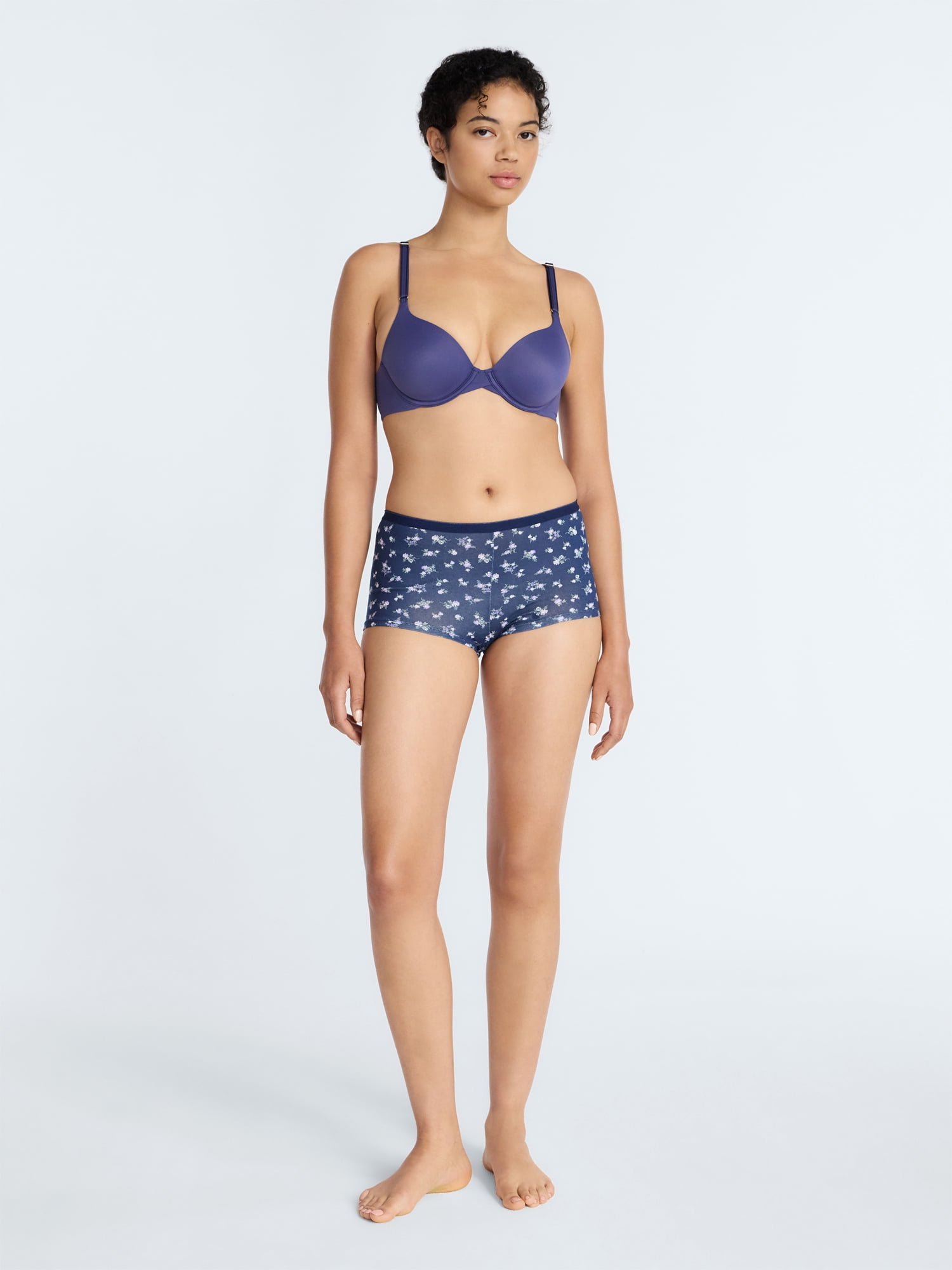 Joyspun Women's Cotton-Blend Boyshort Panties, 6-Pack, Sizes S-XXXL